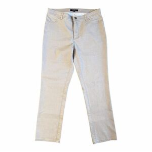 Lafayette 148 Tan Stretch Slim Straight Pants Size 8 Elevated Basics